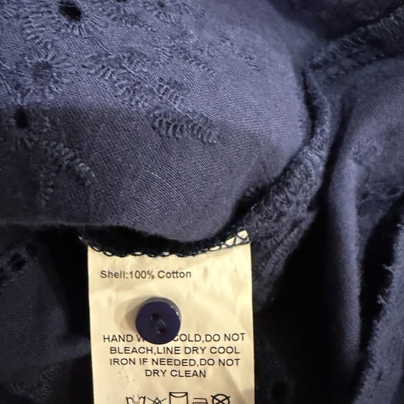 Suzanne Betro Navy Eyelet Blouse - Picture 5 of 5